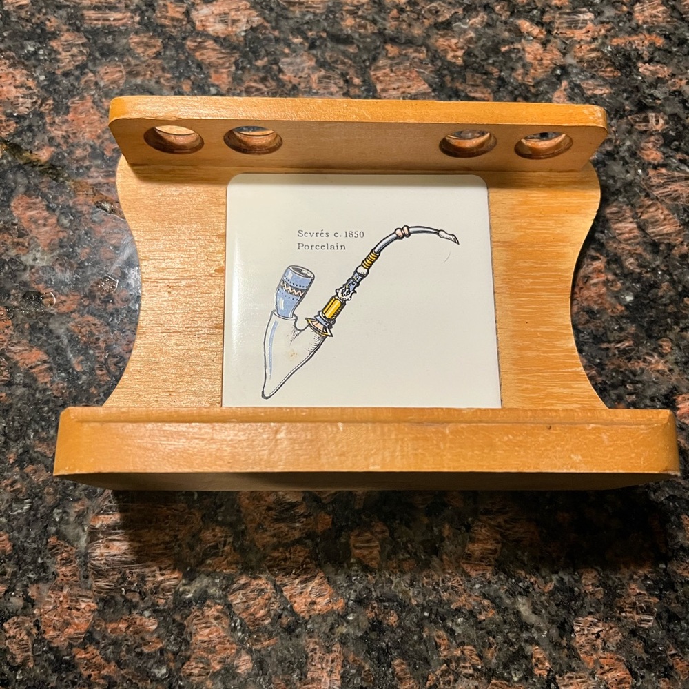 Sevrės c. 1850 Porcelain replica tile stand. Made in England.